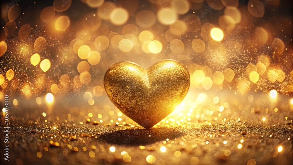 A Golden Heart Gleams Amidst a Shimmering Sea of Lights, Each Sparkle a Reflection of Warmth and Joy A Golden Heart Gleams Amidst a Shimmering Sea of Lights, Each Sparkle a Reflection of Warmth and Joy