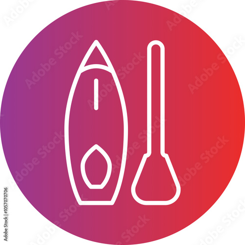 Paddleboarding Icon Style