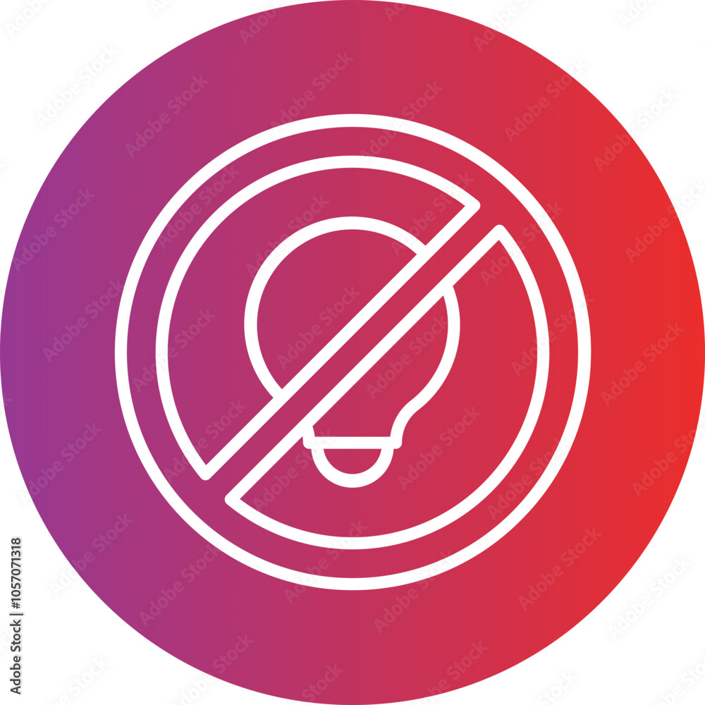 No Incandescent Light Bulb Icon Style
