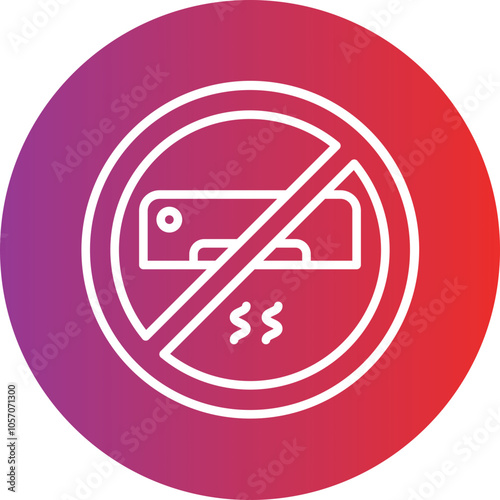 No Air Conditioning Icon Style