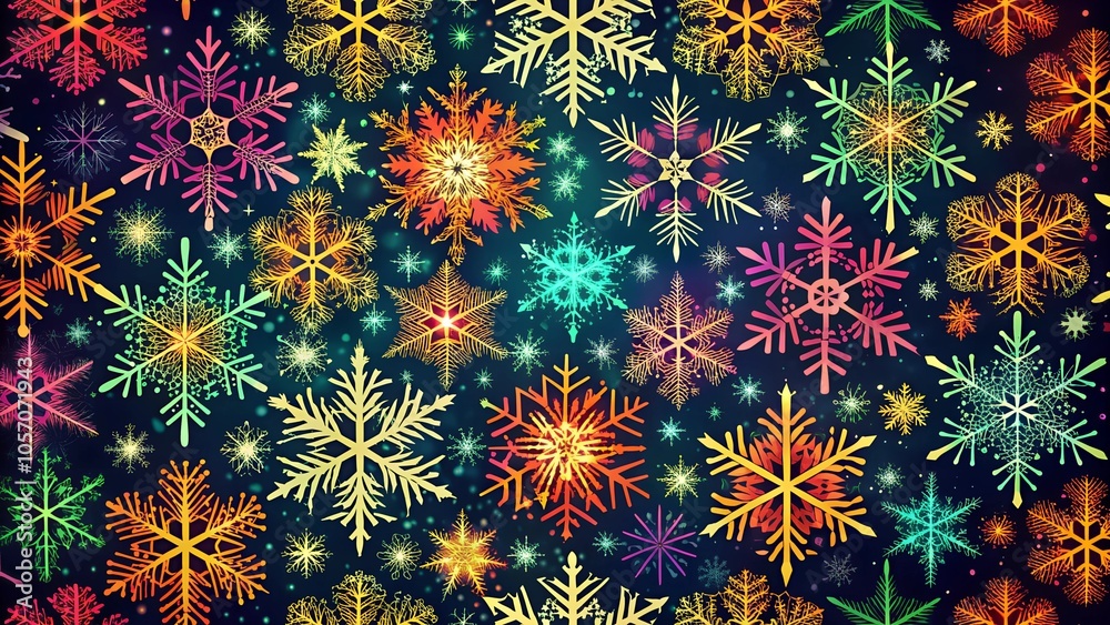 Mystical Snowflakes Array In Rose Twilight For Seasonal Celebrations