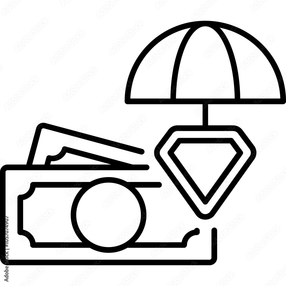 Mutual Fund Insurance Icon Mutual Fund Insurance Icon