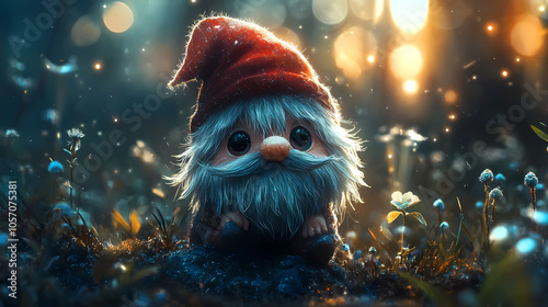 Gnomecore Yokai Chibi Character: Anime Art with Blurred Background