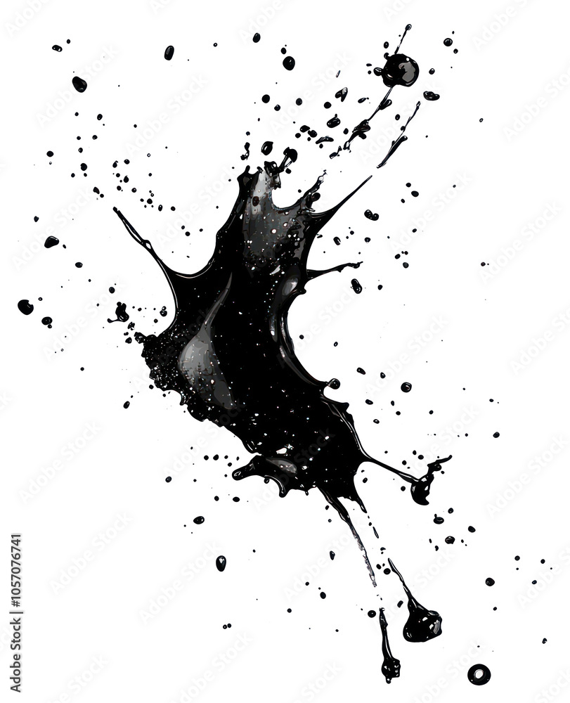 Ink splatter splash abstract silhouette creative.