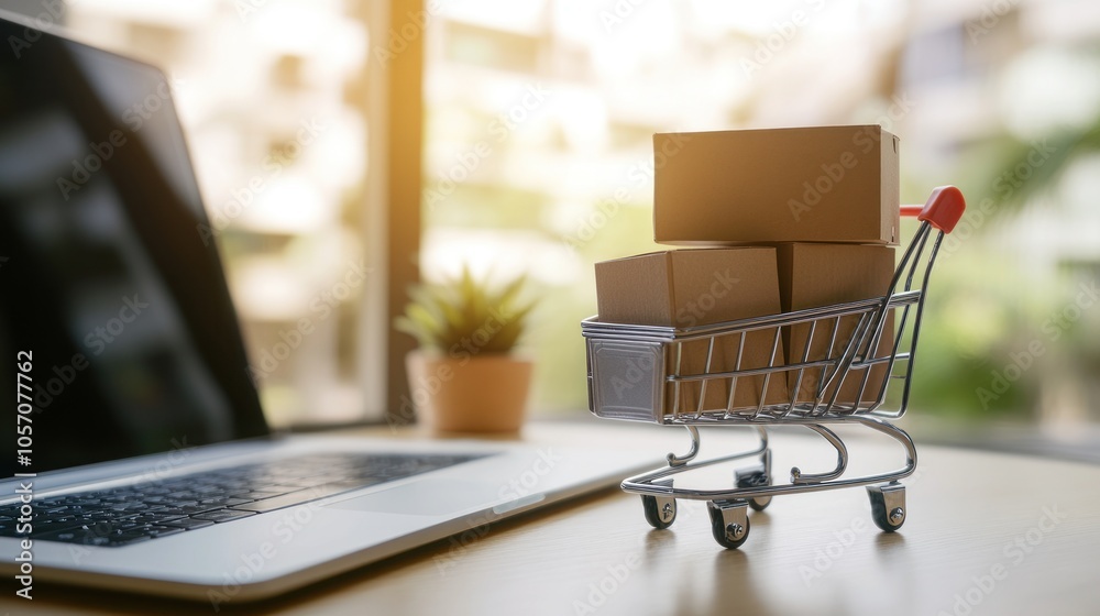 Online Shopping and Delivery Concept Online Shopping and Delivery Concept
