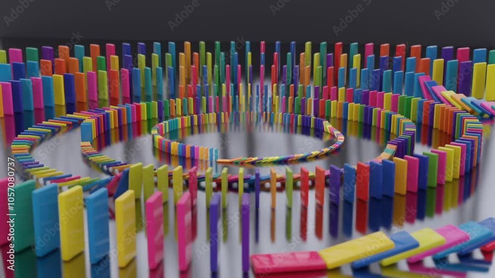 4K Domino Effect Animation