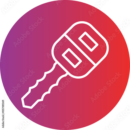 Car Key Icon Style