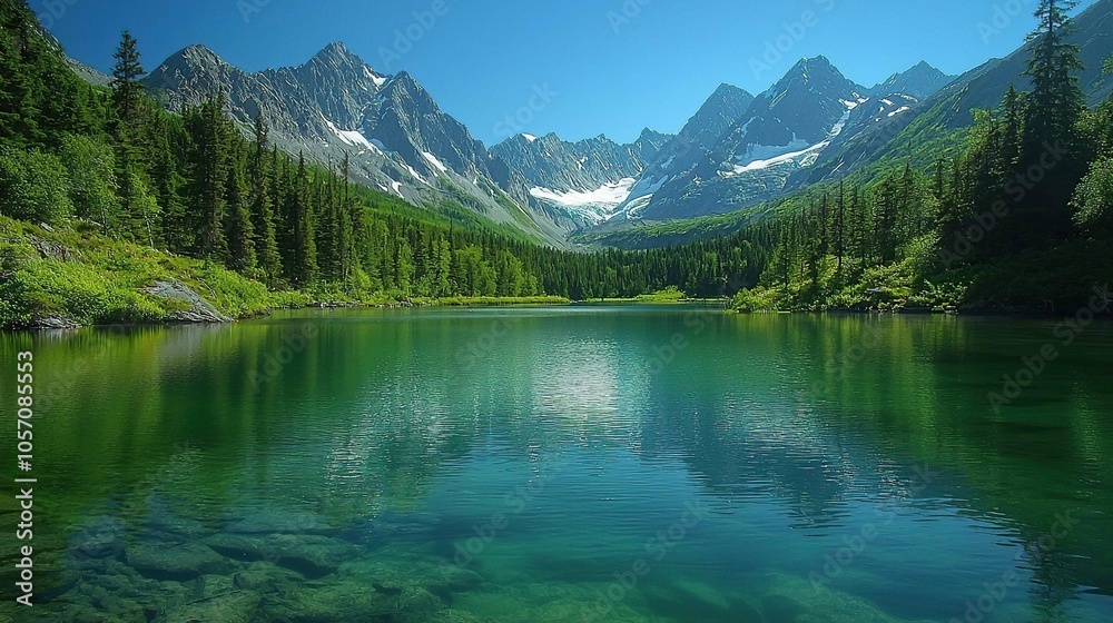 remote glacial lake in alaska morning remote glacial lake in alaska morning