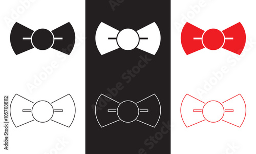 Bow tie vector icon . bowtie sign. Outline and Filled Vector Sign. isolated on white and black background. Vector illustration. EPS 10   