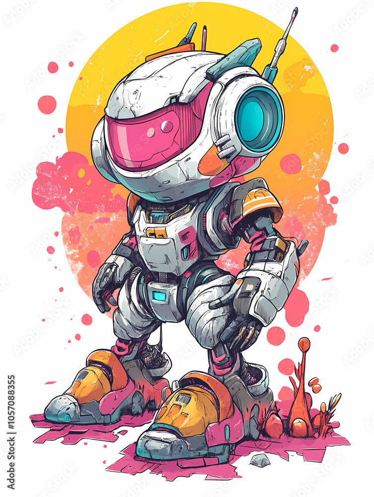 Mystical Yokai Chibi in Solarpunk and Synthwave Style: Anime Illustration Mystical Yokai Chibi in Solarpunk and Synthwave Style: Anime Illustration