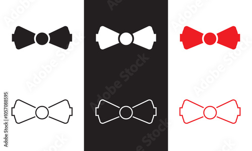 Bow tie vector icon . bowtie sign. Outline and Filled Vector Sign. isolated on white and black background. Vector illustration. EPS 10   