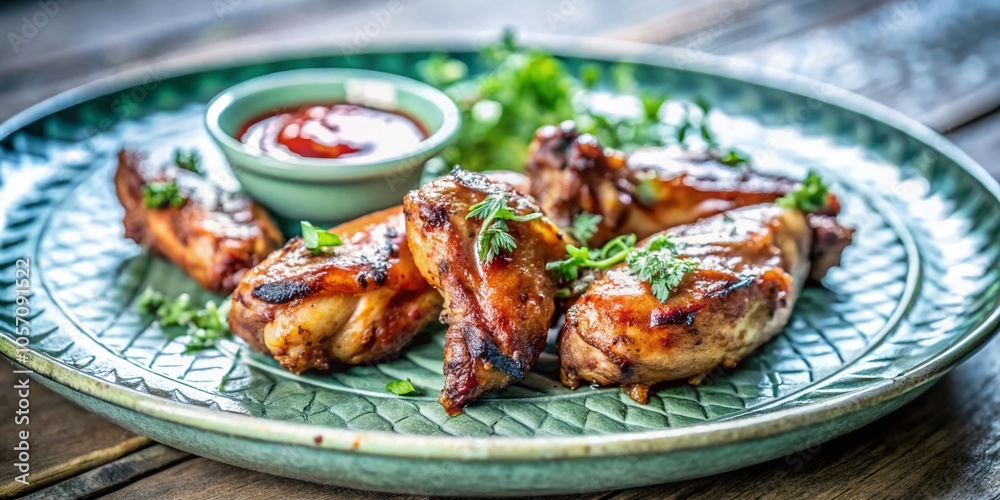 Grilled Chicken Wings on a Plate - Delicious BBQ Appetizer for Food Lovers Grilled Chicken Wings on a Plate - Delicious BBQ Appetizer for Food Lovers