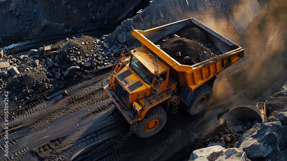 Open pit mine industry, big yellow mining truck for coal anthracite --ar 16:9 --v 6 Job ID: 9d822c22-d167-4af6-b597-2be510de65d2 Open pit mine industry, big yellow mining truck for coal anthracite --ar 16:9 --v 6 Job ID: 9d822c22-d167-4af6-b597-2be510de65d2