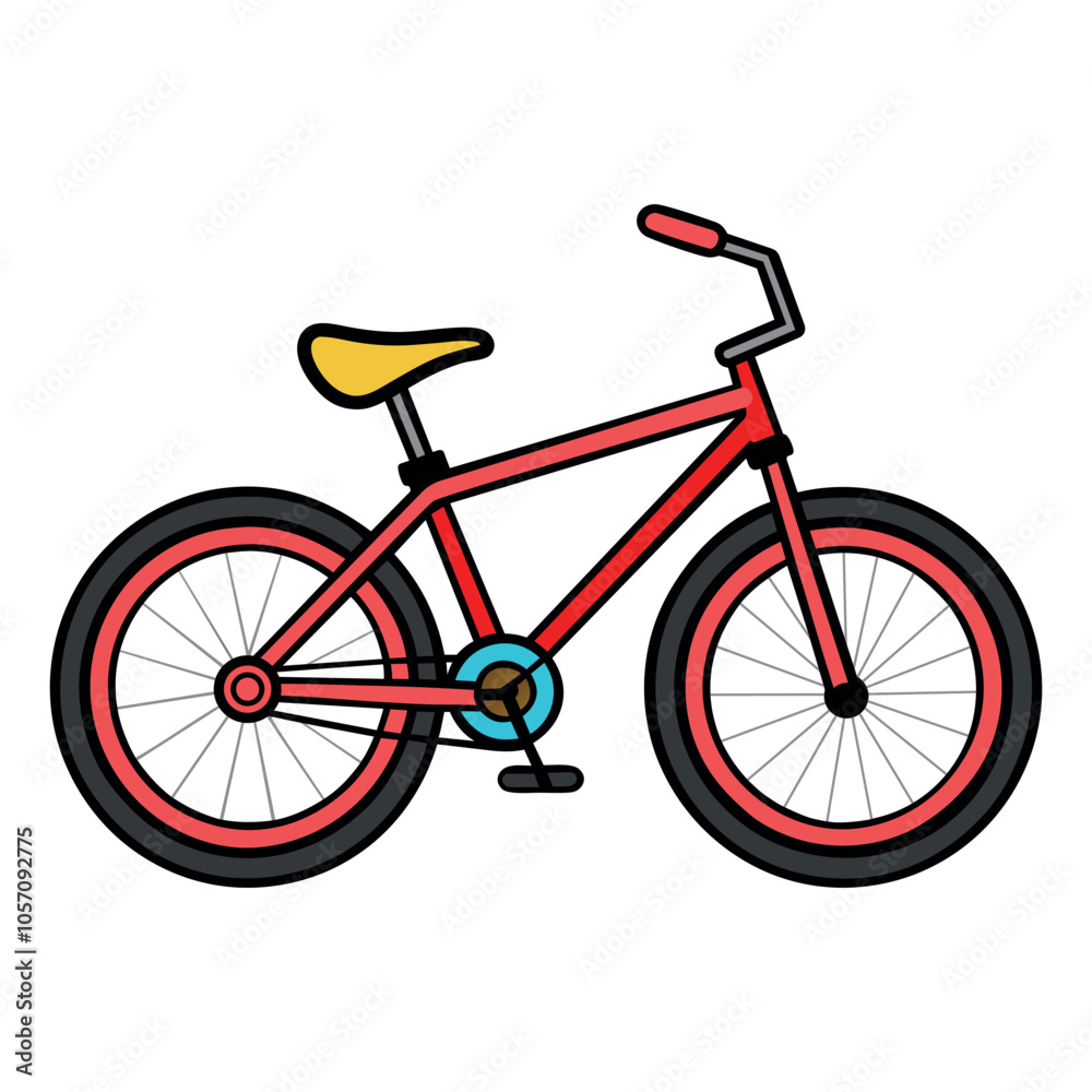 Obraz premium red vector bike on white background.
