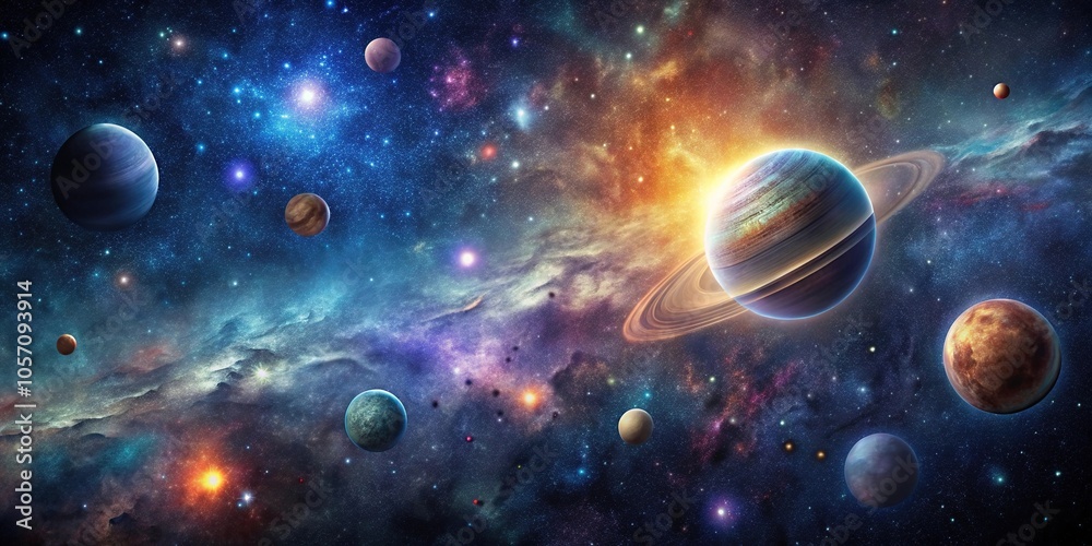 Dark galaxy background with stars and planets, universe, astronomical object, starry night Dark galaxy background with stars and planets, universe, astronomical object, starry night