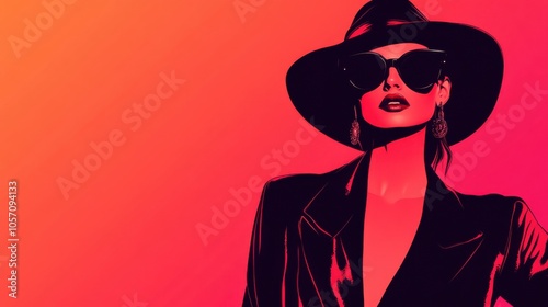 Fashion model luxury vector, featuring a model posing in high-fashion clothing, glamorous and chic