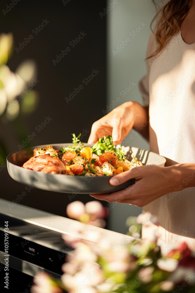 Fresh and Vibrant Summer Salad with Grilled Meat - A Perfect Healthy Meal Fresh and Vibrant Summer Salad with Grilled Meat - A Perfect Healthy Meal