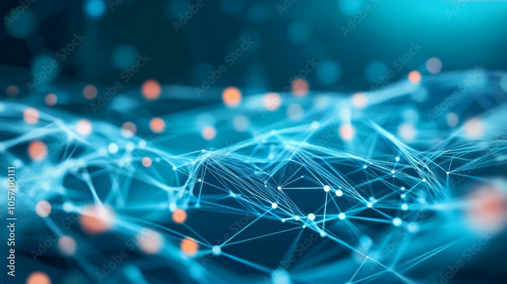 Obraz premium An abstract, futuristic, blue background image representing big data 