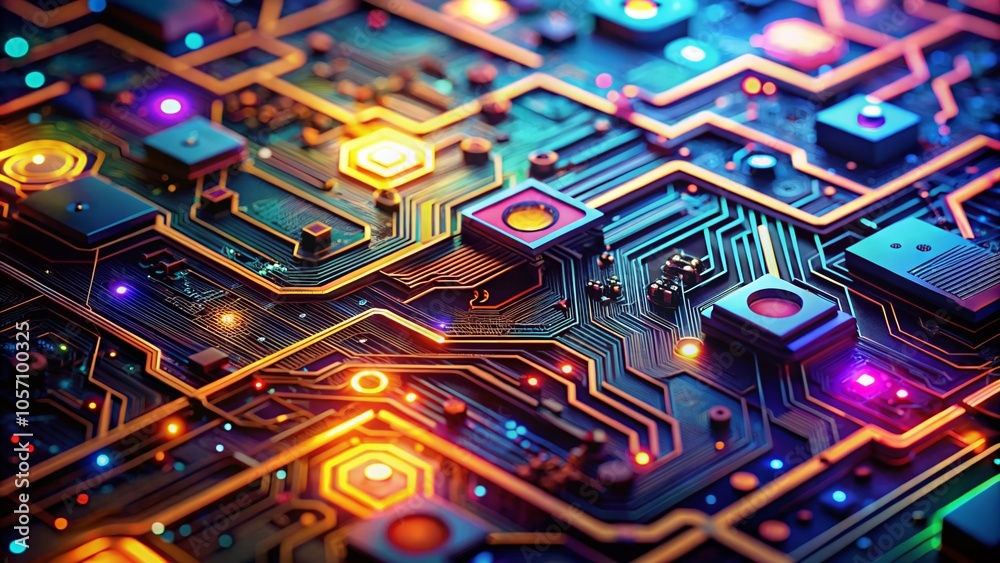 High Technology Doodle Concept with High Depth of Field for Futuristic Innovations and Digital Trends High Technology Doodle Concept with High Depth of Field for Futuristic Innovations and Digital Trends