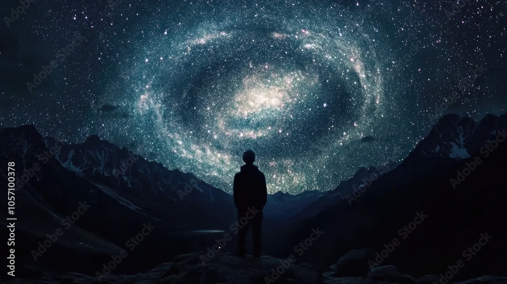 Stars circling above a mountain range, captured in a time-lapse that showcases the grandeur of space Stars circling above a mountain range, captured in a time-lapse that showcases the grandeur of space