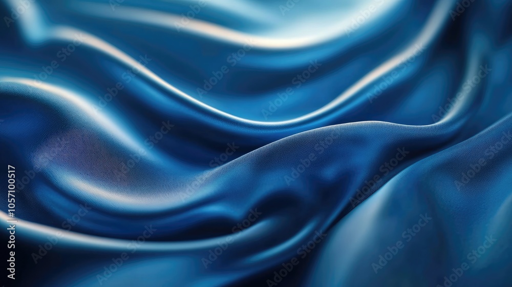 Abstract background featuring a blurred texture of blue silk fabric Abstract background featuring a blurred texture of blue silk fabric