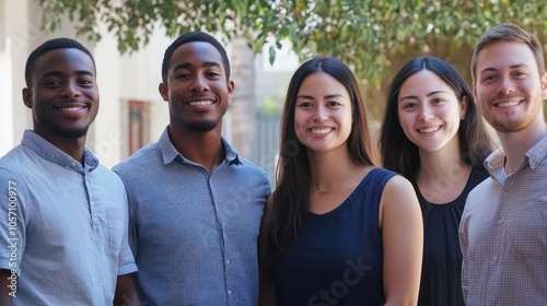 Design an AI-powered healthcare system to promote environmentally responsible care practices. A multi-ethnic team. photo