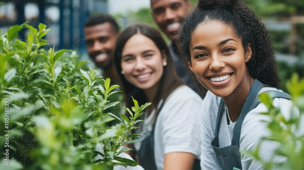 Multiracial teams collaborating on scientific research that integrates sustainability into eco-conscious discoveries. Multiracial teams collaborating on scientific research that integrates sustainability into eco-conscious discoveries.