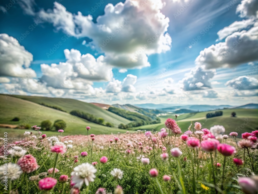 Impressionist Summer Landscape with Pink Flowers in a Meadow – Vibrant Nature Scene for Serenity and Relaxation Impressionist Summer Landscape with Pink Flowers in a Meadow – Vibrant Nature Scene for Serenity and Relaxation