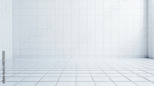 White tile wall  checkerboard pattern background  bathroom. Ceramic brick wall and mosaic tile floor background in bathroom.