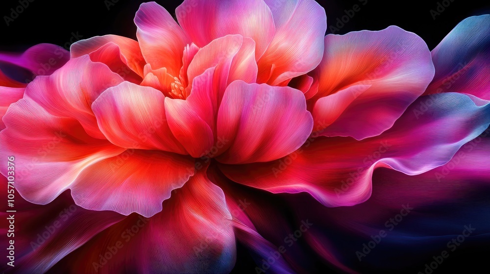 A detailed macro close up of a vibrant peony showcasing its intricate details A detailed macro close up of a vibrant peony showcasing its intricate details
