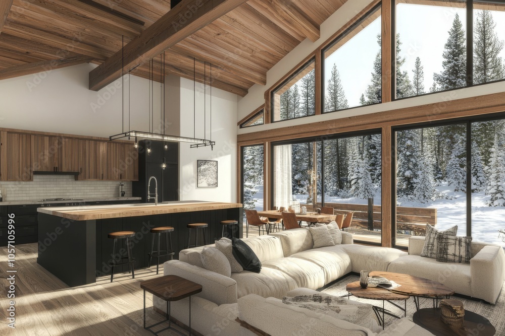 A log house with sauna, SPA, bedrooms, a swimming pool, a living room, a messanine, a kitchen, and bathrooms located in a remote area of Quebec, Canada A log house with sauna, SPA, bedrooms, a swimming pool, a living room, a messanine, a kitchen, and bathrooms located in a remote area of Quebec, Canada