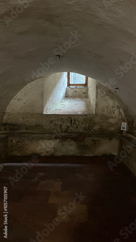 Basement with a window of a medieval castle. Poland, Silesia. photo