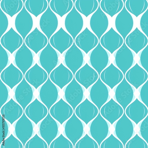 A retro atomic age inspired repeat pattern on blue background. A seamless contemporary repeat pattern.