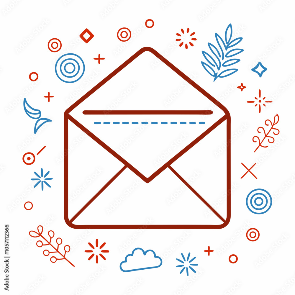 Naklejka premium Letter envelope isolated on background, envelope vector illustration clipart