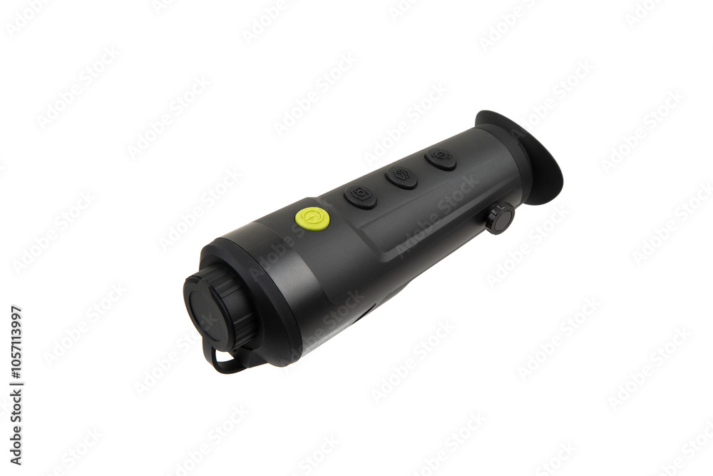 Modern monocular thermal imager isolate on a white background. A device for fixing thermal radiation. Modern monocular thermal imager isolate on a white background. A device for fixing thermal radiation.