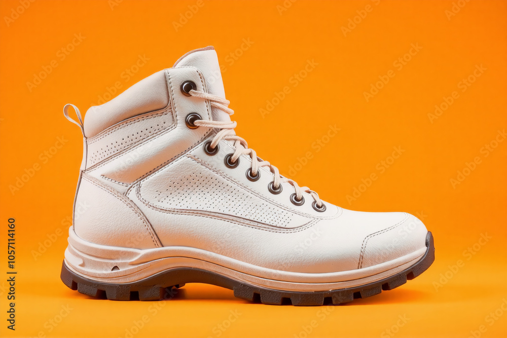 Mockup of durable hiking boots on a white background, designed for rugged outdoor terrain. Ideal for showcasing boot design, branding, and outdoor gear promotion with a clean, professional look Mockup of durable hiking boots on a white background, designed for rugged outdoor terrain. Ideal for showcasing boot design, branding, and outdoor gear promotion with a clean, professional look