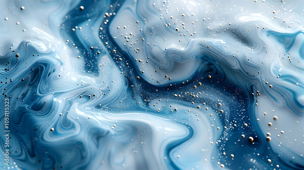 Abstract Blue Swirls with Silver Glitter - Background Illustration Abstract Blue Swirls with Silver Glitter - Background Illustration