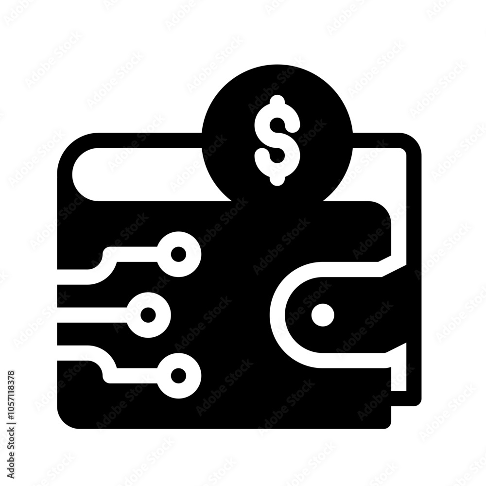 Icon Wallet Coin With Style Glyph Icon Wallet Coin With Style Glyph