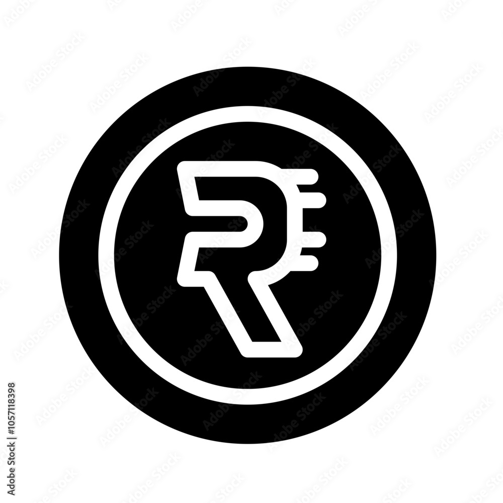 Icon Rupee Coin With Style Glyph Icon Rupee Coin With Style Glyph