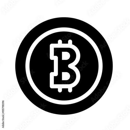 Icon Bitcoin With Style Glyph
