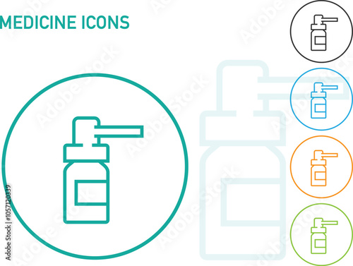 mouth spray, spray medicine, spray vitamin Medical icons and symbols minimal icon for medical and medicine icons