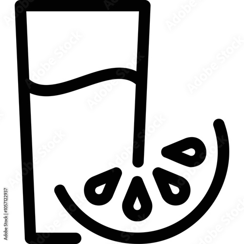 Simple vector icon water with lemon