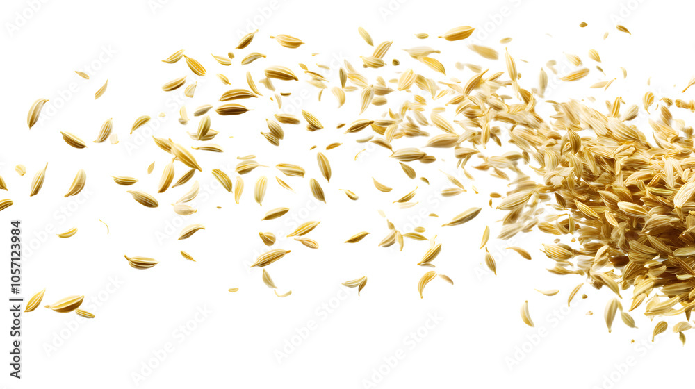 A splash of aromatic fennel isolated on white background A splash of aromatic fennel isolated on white background