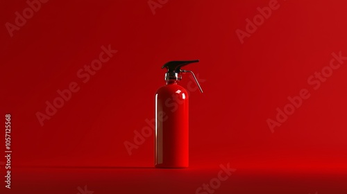 Fire extinguisher set against a simple background for safety and emergency preparedness photo