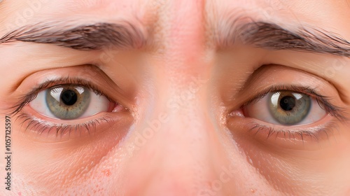 Close-up of a person's tired eyes with dark circles, reflecting physical and emotional strain caused by sleep disorders. Lack of sleep,fatigue,health,stress,aging,staying up late, work pressure