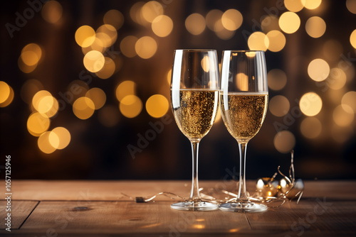 Champagne toast to ring in the New Year with joy and cheer.