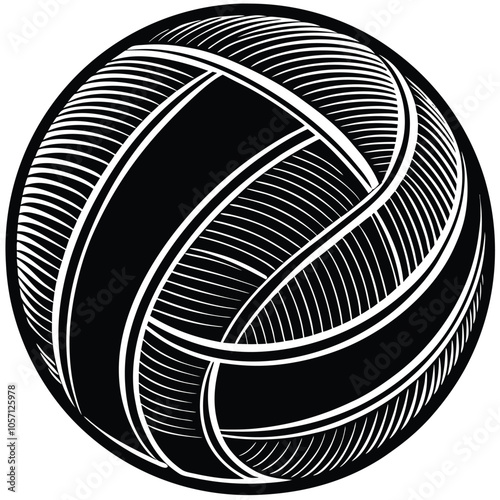 Volleyball vector silhouette icon with Transparent Background Clipart.