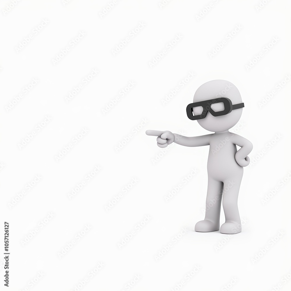 3D stick figure pilot, minimalist aviation dream, white background with copy space 3D stick figure pilot, minimalist aviation dream, white background with copy space