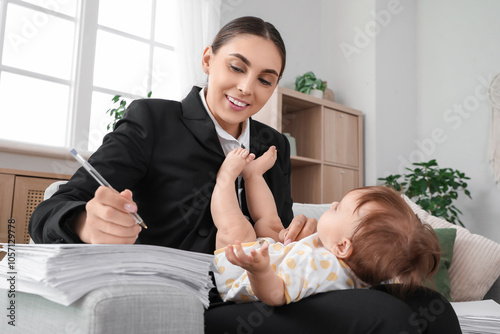 Young happy business mother...