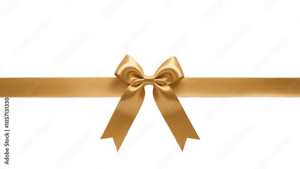 Gold luxury ribbon and bow cutout isolated against transparent background. Gift wrapping PNG. Gold luxury ribbon and bow cutout isolated against transparent background. Gift wrapping PNG.